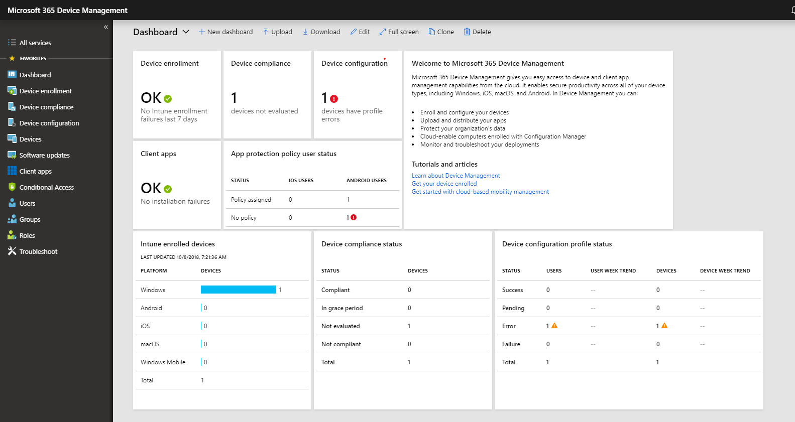 Microsoft 365 Device Management Portal